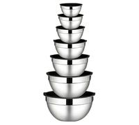 Generico Metal Mixing Bowls - Salad Making Mixing Bowls,7 Pieces Airtight Lids Stainless Steel Nesting Round | For Sauce Snacks Eggs Seasonings Vegetables Dough Fruits