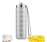 Generico Metal Pill Organizer | Portable Waterproof Weekly Pill Box- Weekly Ṕill Organizer | 7 Day Pills Box Case Travel For Big Vitamin Supplements | For Women Men Adults Seniors Travel Outdoor Home