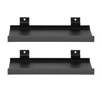 Generico Metal Shelves - 25cm Heavy Duty Storage, Compact Modern Black Aesthetic, Flat Display And Mounting, Premium Industrial Grade Metal, For Boutiques And Bedrooms
