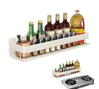 Generico Metal Wall-Mount Rack Shelf, Bathroom Storage Shower Rack For Living Room, Kitchen And Bathroom | Floating Shelves - Metal Seasoning Bottle Holder | Wall-Mounted Household Supplies,