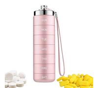 Generico Metal Weekly Pill Organizer - 7-Days Tablet Compartments Storage | Waterproof Pill Case | Aluminum Medication Reminder Container For Women Men Adults And Seniors
