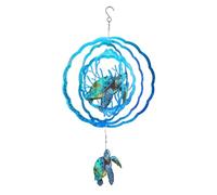 Generico Metal Wind Spinners, Hummingbird Turtle Sculpture, 11.81x11.81x0.2 Inches Rustic Hanging Yard Art, Durable Outdoor Active Decor for Backyard, Porch, Balcony, Garden Display
