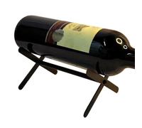 Generico Metal Wine Rack Table - Single Bottle Tabletop Horizontal Wine Holder Stand, Stylish Wines Bottle Display with Triangular Support for Countertop Kitchen Dining Room Home Bar Decor