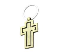 Genérico Metallo Cross Key Pends-360 Grees Rotatable Jesus Railer realizzato in acciaio inossidabile per uomo | Keychain Christian per coppie, amico, idea regalo di compleanno, accessorio religioso