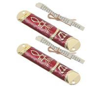 Generico Mezuzah in Metallo Rotolo Kosher, Set 2 Pezzi, Decorazione Ebraica per Porta Ingresso Casa, Benedizione Ebraica per Inaugurazione Casa, Simbolo Ebraico da Parete in Rosso