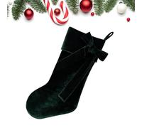 Genérico Mezza di Natale - Media con velluto da 25 x 48 cm, calze natalizie, in velluto spesso, rosso e verde, calze per alberi, Natale, decorazioni natalizie