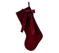 Genérico Mezza di Natale - Media con velluto da 25 x 48 cm, calze natalizie, in velluto spesso, rosso e verde, calze per alberi, Natale, decorazioni natalizie