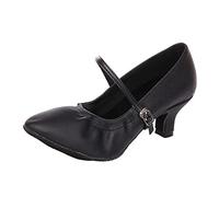 Genérico Mezza Soletta Anteriore Gel Donna, Scarpe da Ballo per Interni, Scarpe da Ballo Quadrate di Amicizia, Scarpe da Ballo Standard Nazionale Portachiavi Tacchi, Nero , 39 EU
