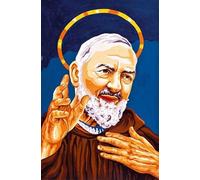 Generico Mezzopunto Mezzo Punto Stampato a Colori Completo di matassine Padre pio 22 x 30 Disegno ricamabile