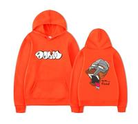 Generico MF Fashion Felpa con cappuccio Doom Stampata Felpa a maniche lunghe Pullover per uomo donna,Orange-M