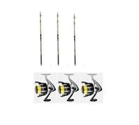 Generico MGFISHING Kit Surfcasting 3 Canne Trabucco Vektor 4,20mt 150gr + 3 Mulinelli Trabucco Dayton 6500