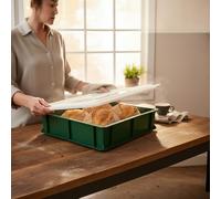 Generico MI.CLA. | Vaschetta Porta Impasto con Coperchio, Contenitore per Lievitazione Pizza e Pane, 30x40x10 cm, 10 Litri, HDPE, Impilabile, Lavabile in Lavastoviglie