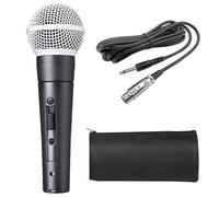 Generico Microfono Manuale - Dispositivo Karaoke Dinamico | Trasduttore Vocale Cardioide Con Supporto Pneumatico Antivibrazione, Direzionalità, Modello Portatile Canto, Cavo Audio 4,5 M Incluso