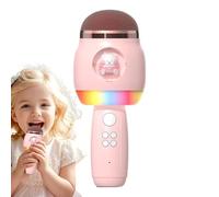 Genérico Microfono senza fili per cantare | Microfono per bambini senza fili con luci a LED, Forniture di canto portatili per la casa e per l'aperto