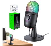 Generico Microphone For PC - ABS, USB Podcast Microphone Gradient RGB | Plug And Play Condenser Noise Reduction, Streaming Recording For Computer, Laptop, Podcast, Live Broadcast, Studio
