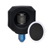 Generico Microphone Isolation Shield, Sound-Absorbing Shield with Filter, Sponge Portable Soundproof Cover, for Podcast, Singing, Rapping, Home Studio, Live Performance, (Black)