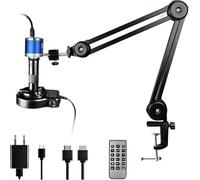 Generico Microscopio Digitale, microscopi for Saldatura for riparazioni elettroniche, Lente d'Ingrandimento Industriale, con Obiettivo HD 150X, Braccio Flessibile, Luce ad Anello