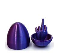 Generico Middle Finger Easter Egg, Funny 3D Printed Middle Finger Egg, Surprise Unique Prank for Adult, Hilarious Prank Easter Gift (Purple)
