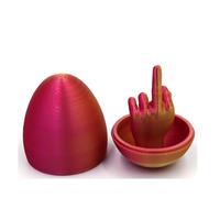 Generico Middle Finger Easter Egg, Funny 3D Printed Middle Finger Egg, Surprise Unique Prank for Adult, Hilarious Prank Easter Gift (Red)