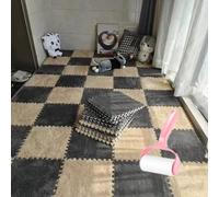 Generico Milk Velvet Patchwork Rugs,30 * 30 * 1.2 cmWashable Square Foam Floor Mat,Home Playroom Climbing Area Rugs,Plush Interlocking Foam Mats,Puzzle Floor Tiles,for Bedroom Living Rooms