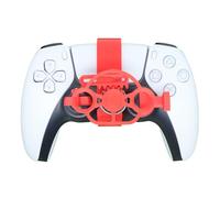 Generico Mini 3D printing Steering Wheel for PS5 and PS5 slim Game Controller Auxiliary Racing Steering Wheel Replacement Accessories (Red)