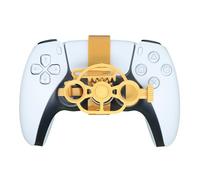 Generico Mini 3D printing Steering Wheel for PS5 and PS5 slim Game Controller Auxiliary Racing Steering Wheel Replacement Accessories (Metallic gold)