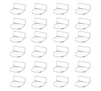 Generico Mini Acrylic Display - 24pc Floating Wall Shelf | Figure Holder | Collectible Figure Stand - 24pc Transparent Mounts | Double Sided Tape | Space Saving Storage For Toys, Models, Office, Bed
