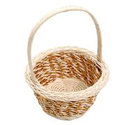 Generico Mini Basket, Small Imitation Rattan Flower Holder, Rustic Woven Container for Aesthetic Wedding Party Decor Photography Props Bedroom Home Accent Display Storage 10x6x13cm