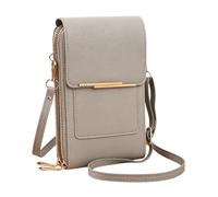 Genérico Mini borsa per cellulare, schermo touch multifunzione, portafoglio cellulare per donna, ragazza, mamma, moglie, adulti, spostamenti quotidiani, viaggi, spiaggia, fuga e festival, grigio