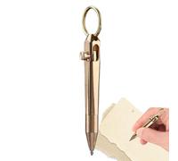 Generico Mini Brass Pen - Pocket Travel Bolt Action, Small Solid Metal Writing Instrument Compact Tiny Ink Signature Tool For Office Work Notebook Journal Gift Pens For Offices, Working