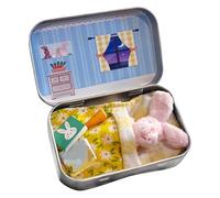 Generico Mini Bunny Plush, Pocket Cute Rabbit Toy in Tin, Easter Bunny Plush | for DIY Pet Adoption Easter Basket Stuffer Kids Girls Boys Birthday Party Home School Classroom, 3.54x2.36x0.79inch