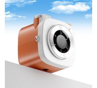 Generico Mini Camera Shaped Portable Fan with Lanyard, Portable Mini Handheld & Neck Fan, Cute Compact Handheld Fans with 199-Speed Turbo Cooling for Outdoor, Office, Desk Use (Orange)