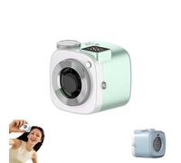 Generico Mini Camera Shaped Portable Fan with Lanyard,Smart LED Display,Turbo Cooling Handheld Neck Fan,Camera Style Portable Fan,USB Rechargeable,for Outdoor,Office,Desk Use,Travel Camping (green)