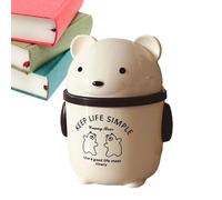 Generico Mini Cestino - Della Spazzatura Da Tavolo Con Orsetto, Contenitore Per Rifiuti Compatto Da Banco | Supporto Per Coperchio Ribaltabile Che Blocca Gli Odori