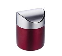 Generico Mini Cestino in Acciaio Inox, Coperchio con Chiusura A Vite, capacità Compatta di 1,5 L, Orizzazione del Piano di Lavoro della Cucina, Riciclaggio di Bustine di caffè E tè (Red)