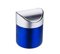 Generico Mini Cestino in Acciaio Inox, Coperchio con Chiusura A Vite, capacità Compatta di 1,5 L, Orizzazione del Piano di Lavoro della Cucina, Riciclaggio di Bustine di caffè E tè (Blue)
