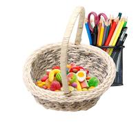 Generico Mini cestino intrecciato | Cesto di conservazione decorativo | Decorazione della casa rustica e foto complete | 10x6x13cm PE luce ed elegante ideale per il Natale di Pasqua