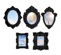 Genérico Mini cornici vintage - 5 pezzi in resina piccola decorazione antica, cornici vintage in miniatura, per parete, casa, galleria, museo, fotografia, artigianato, display di gioielli