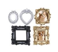Generico Mini Cornici Vintage | 5 Pezzi Miniature Eleganti in Resina,Mini Cornice - per Parete, Casa, Galleria, Museo, Hotel, Festa, Fotografia, Fai da Te, Esposizione Gioielli