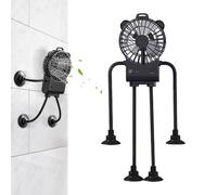 Generico Mini Desk Fan 3-Speed Robot Shape Suction Cup Table Blower