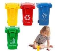 Generico Mini Desktop Trash Can | Toy Garbage Bin With Wheels | Pen Holder