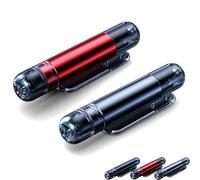 Generico Mini Emergency Car Escape Tool, 2-in-1 Spring-Loaded Car Window Breaker Seatbelt Cutter, Safety Emergency Escape Tools for Land Underwater (Red+Dark Grey)