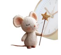 Generico Mini Felt Mouse Figurines - Small Plush Ornaments | Felted Fabric Detail Feature for Art Projects, Holiday Decor Accessories Category, Kids Room Setup for Storytelling Activity Use