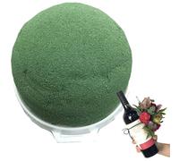 Generico Mini Flower Arrangement, Round Floral Mud, Wine Bottle Decoration Base, Moisture-Retaining Design, Birthday Church Decor Home Display, 1.38x1.77 Inches, Green, 1 Piece