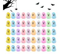 Generico Mini Glow Ghost Statues - Halloween Resin Craft | 50Pcs Tiny Decor