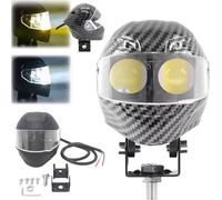 Generico Mini Helmet Fog Light, Universal Helmet-Style Motorcycle Fog Lamp, Waterproof White Yellow Dual Color Auxiliary Driving LED Headlights with Mounting Accessories, for Night Riding