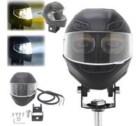 Generico Mini Helmet Fog Light, Universal Helmet-Style Motorcycle Fog Lamp, Waterproof White Yellow Dual Color Auxiliary Driving LED Headlights with Mounting Accessories, for Night Riding