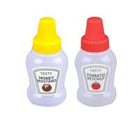 Genérico Mini Ketchup Bottle - Squeeze Bottles For Sauces | Condiment Mini Squeeze Bottle | 2 Pezzi Ketchup Bottles 25ml Portable Salad Dressing Pomodoro Syrup Squeeze Containers