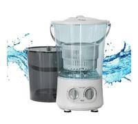 Generico Mini lavatrice portatile, piccola lavatrice semiautomatica con timer rotativo, riponibile, cestelli separati for casa, dormitorio, appartamento, camper, viaggi, esterno(Two barrels)