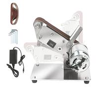 Generico Mini Levigatrice A Nastro, Levigatura Ad Angolo Regolabile, 7 velocità Regolabili, Levigatura di Metallo E Legno, Lucidatura Elettrica Fai da Te (Motor 795)